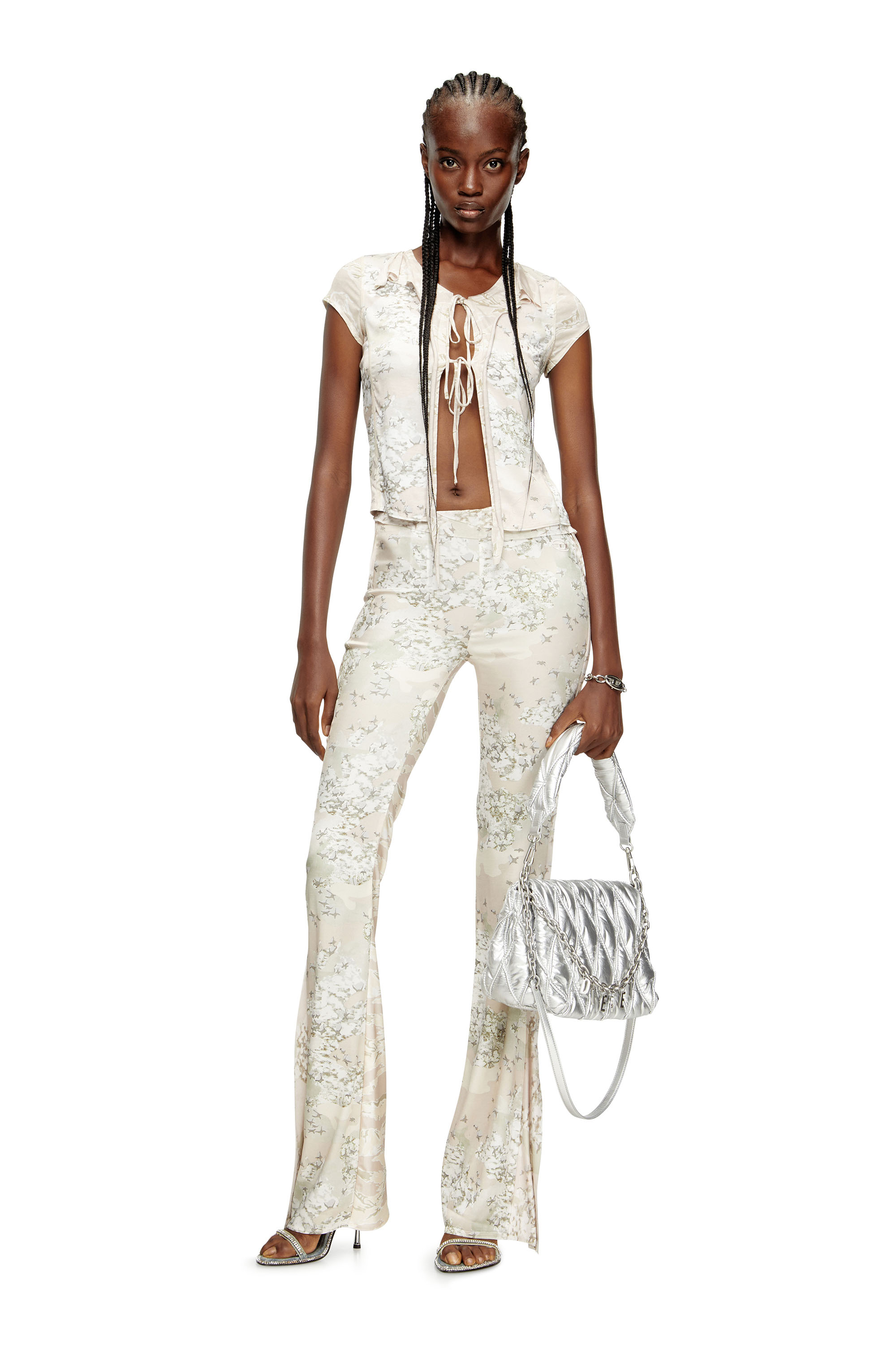 P-AFFAL, Beige Diesel - P-AFFAL, Woman's Jazz pants with mixed camo prints in Beige - 1