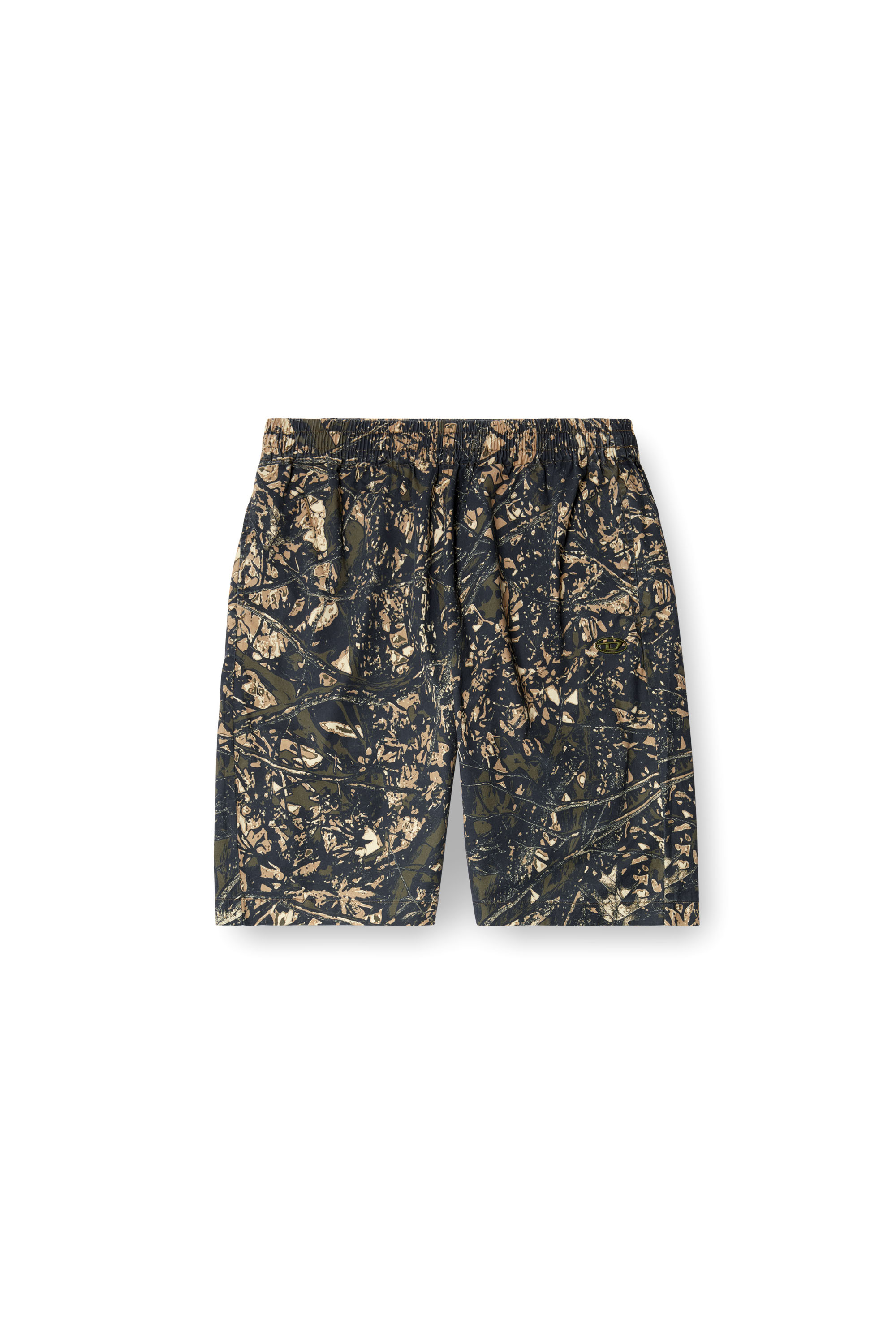 Diesel - P-OPWIK-C, Man's Knee-length shorts with camo print in Brown/Green - 3