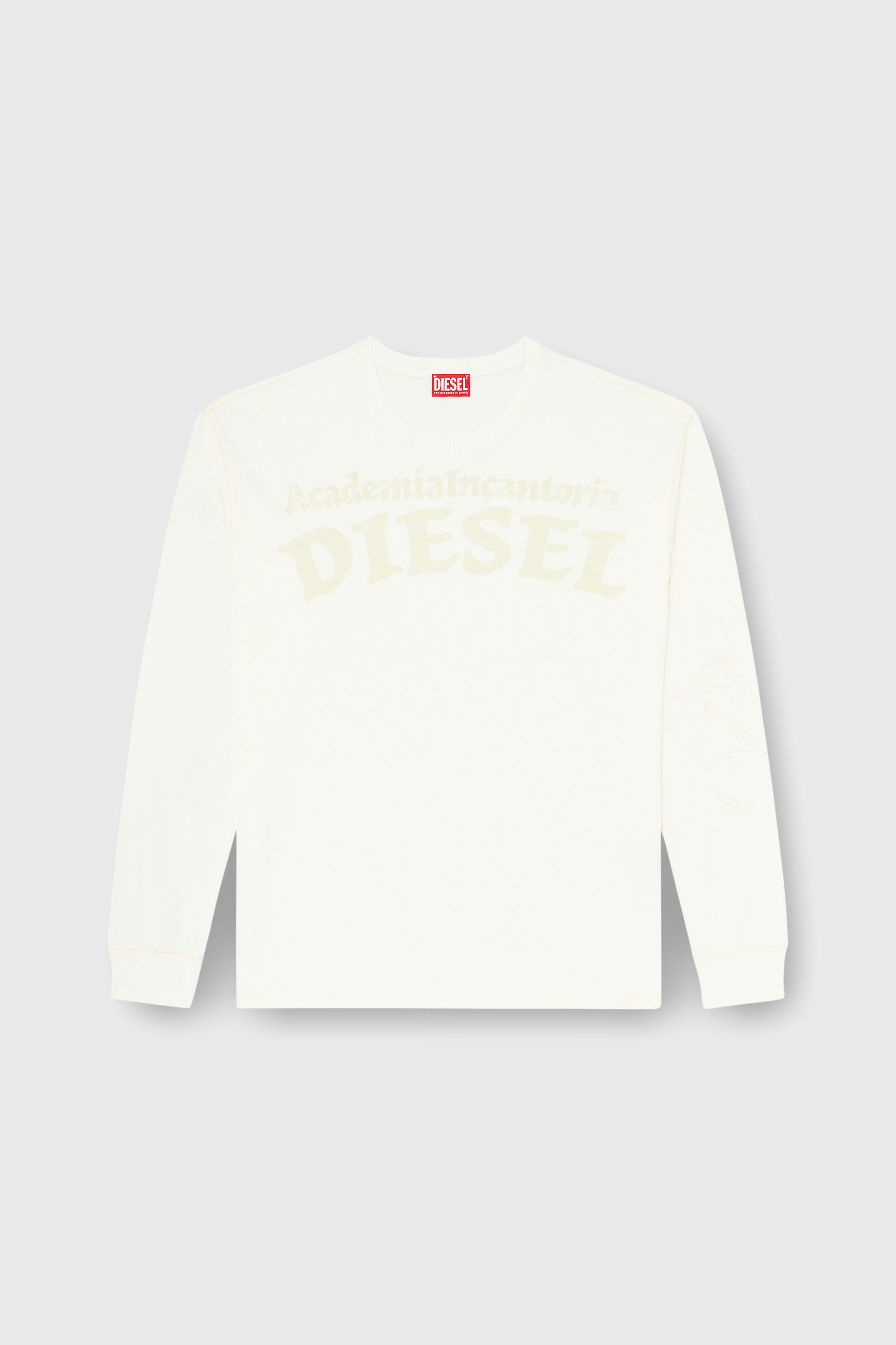 Diesel - T-NORM-LS-AA3, Man's Long-sleeve T-shirt with prints and patches in White - 2