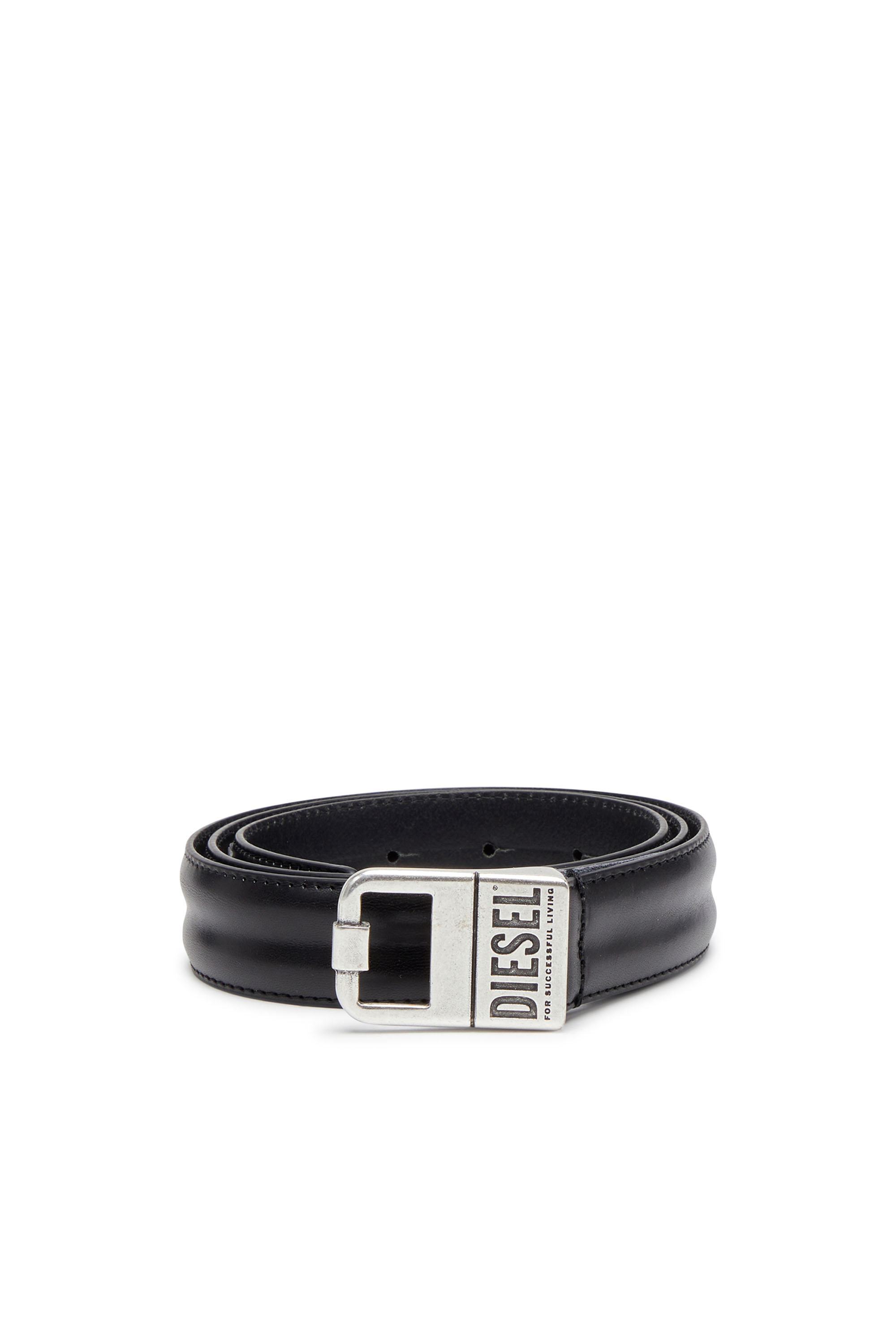 Diesel - B-SQUARE, Man's 3cm Leather belt in Black - 1
