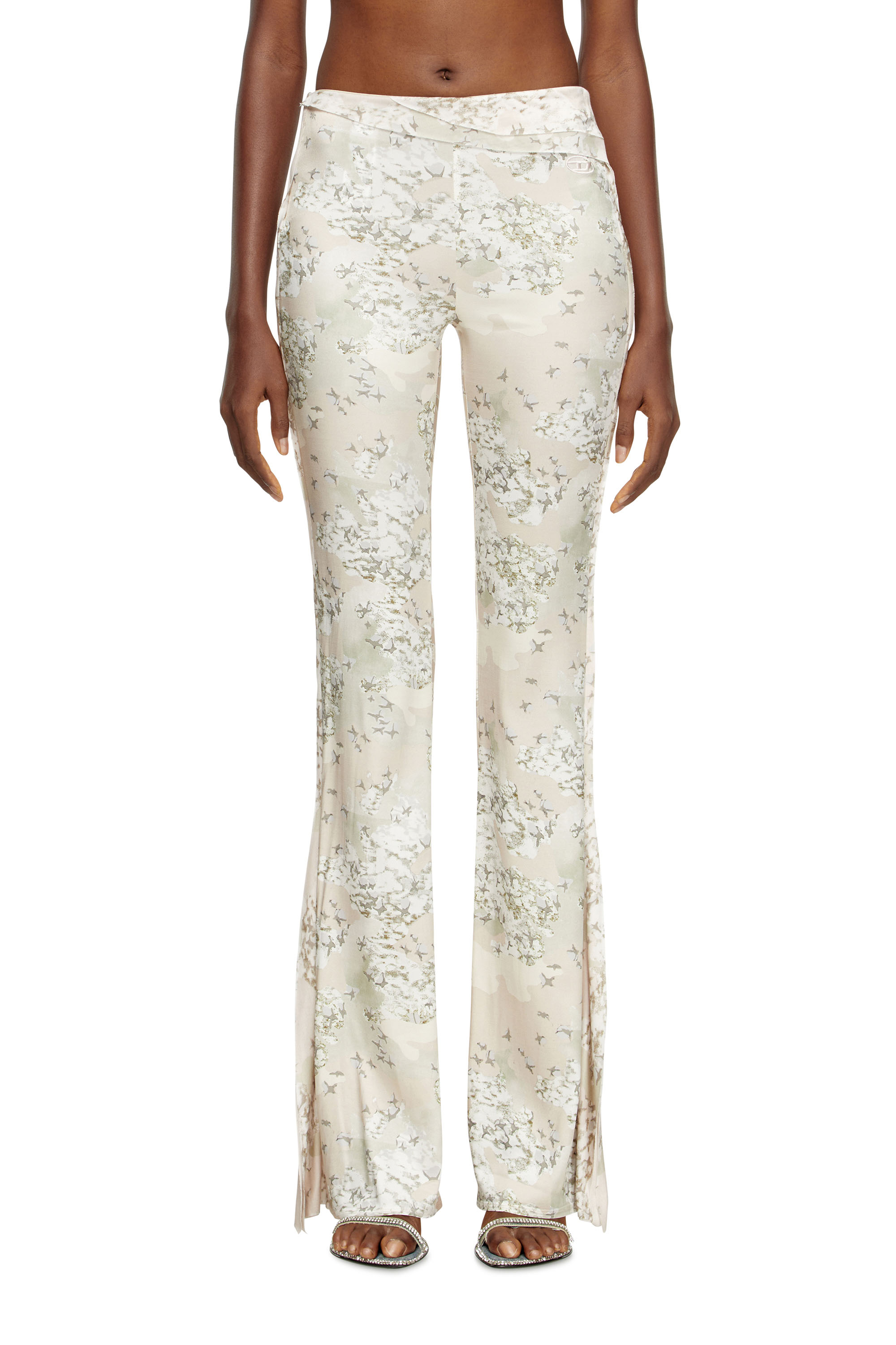 P-AFFAL, Beige Diesel - P-AFFAL, Woman's Jazz pants with mixed camo prints in Beige - 3