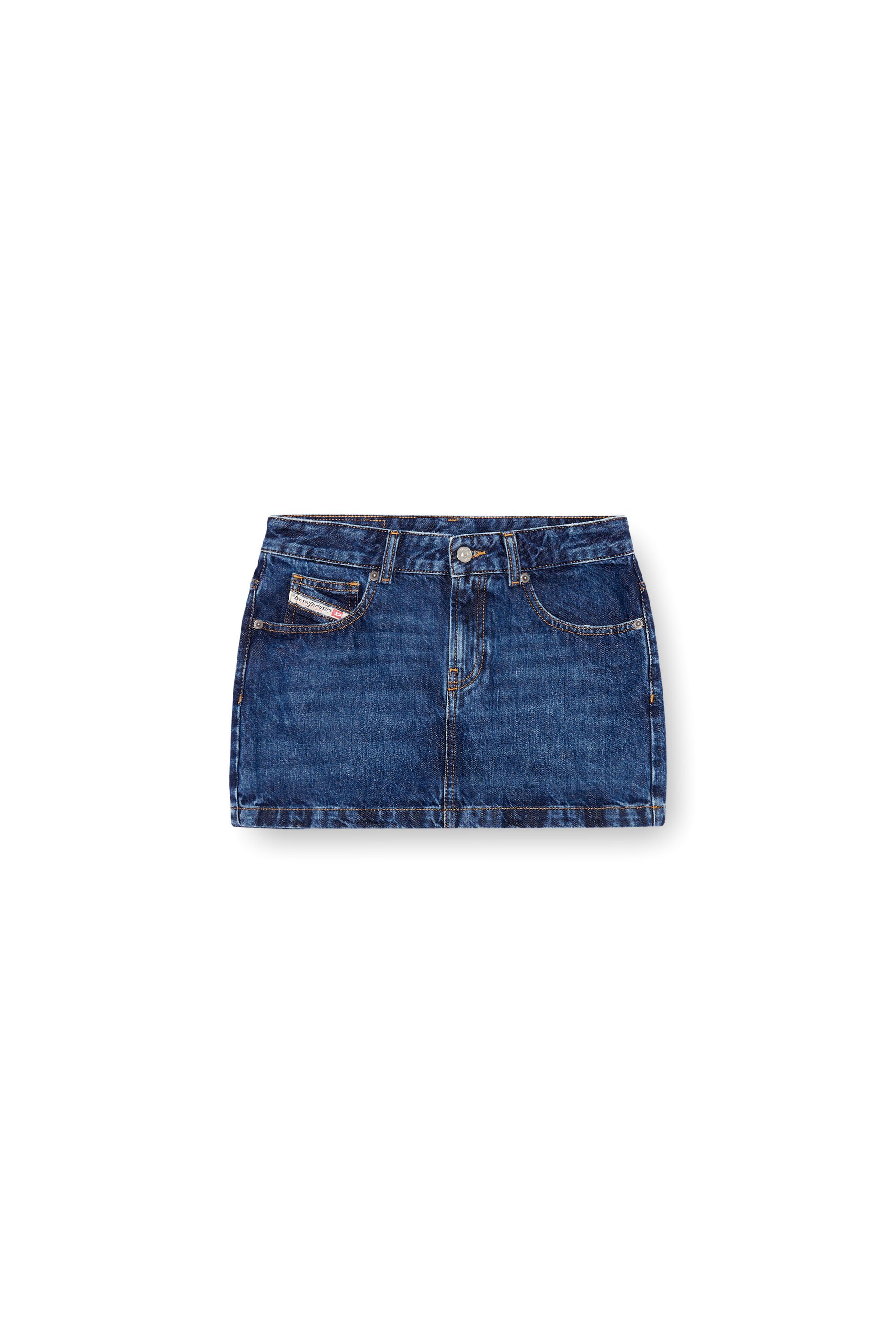 Diesel - DE-RON, Woman's Mini skirt in denim in Dark Blue - 3