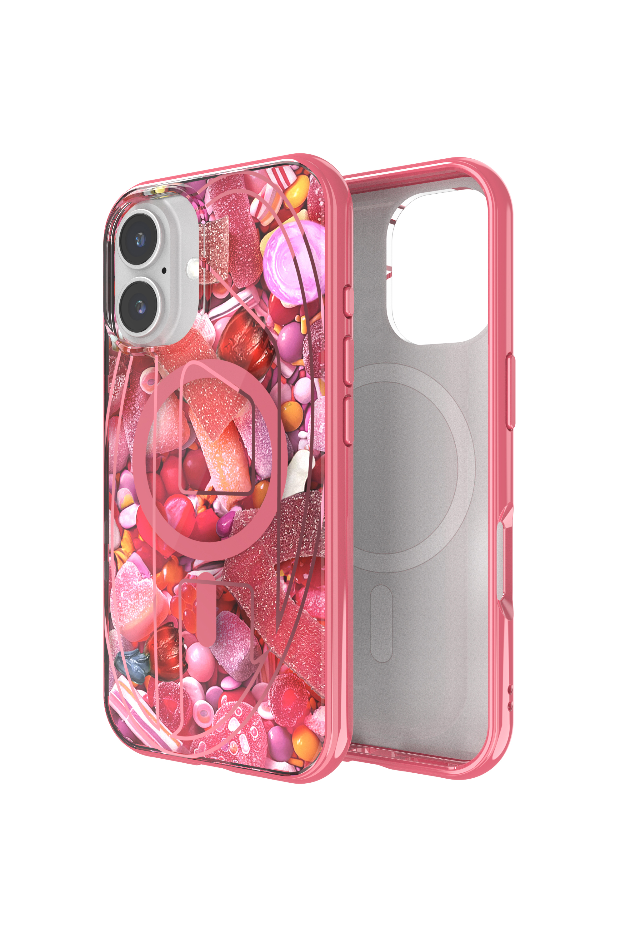 Diesel - 60249 AOP CASE, Unisex's Oval D Case with Magsafe iPhone 16 in Pink - 1