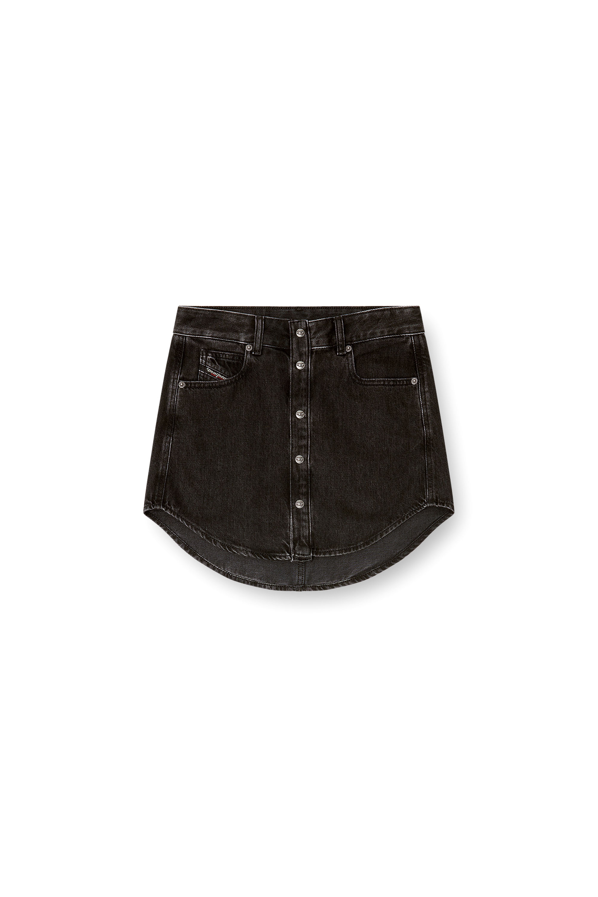 DE-ARD, Black Diesel - DE-ARD, Woman's Denim button-front miniskirt in Black - 2