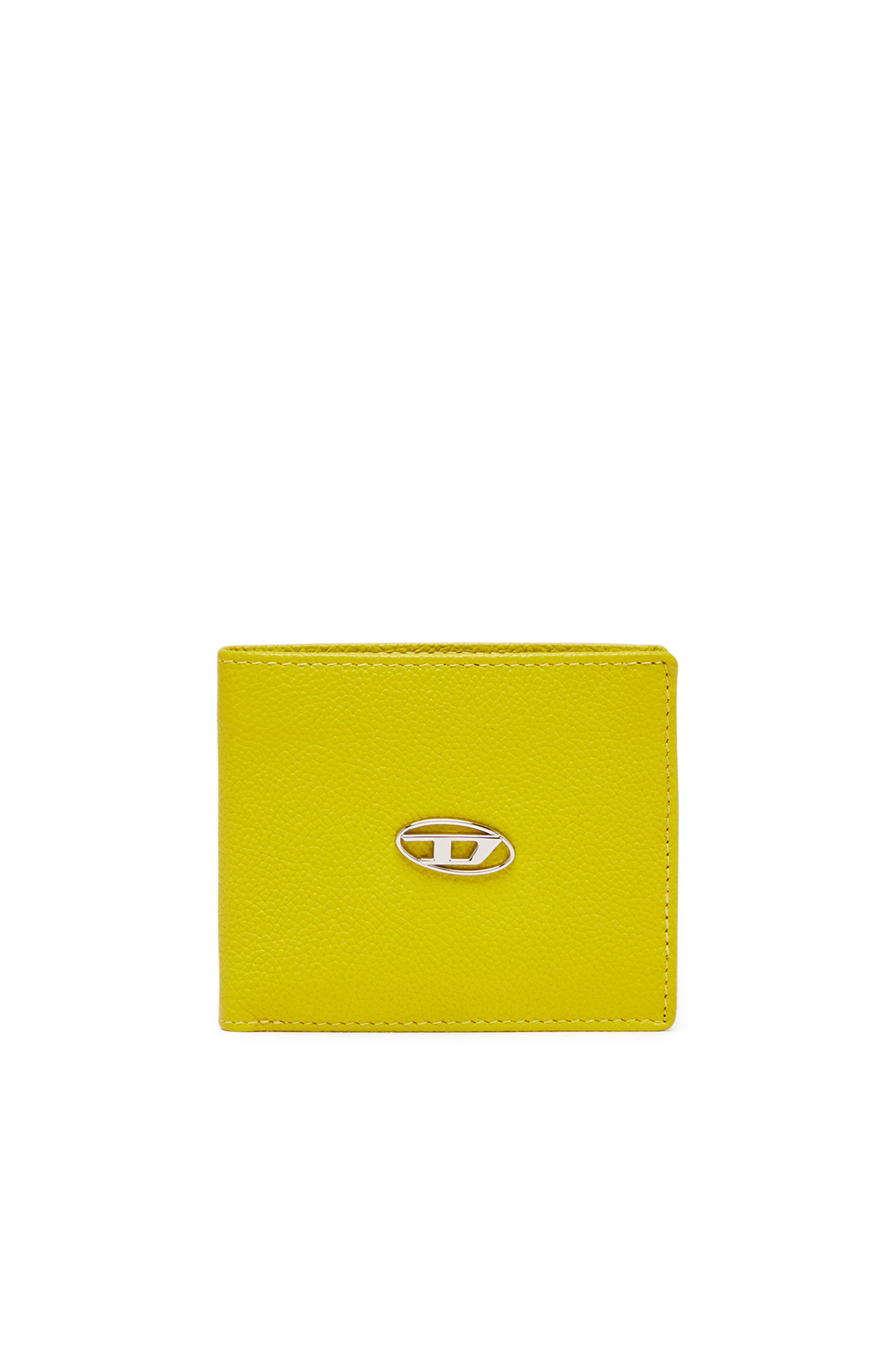 Diesel - BI FOLD COIN S, Man Bi-fold wallet in grainy leather in Yellow - Image 1