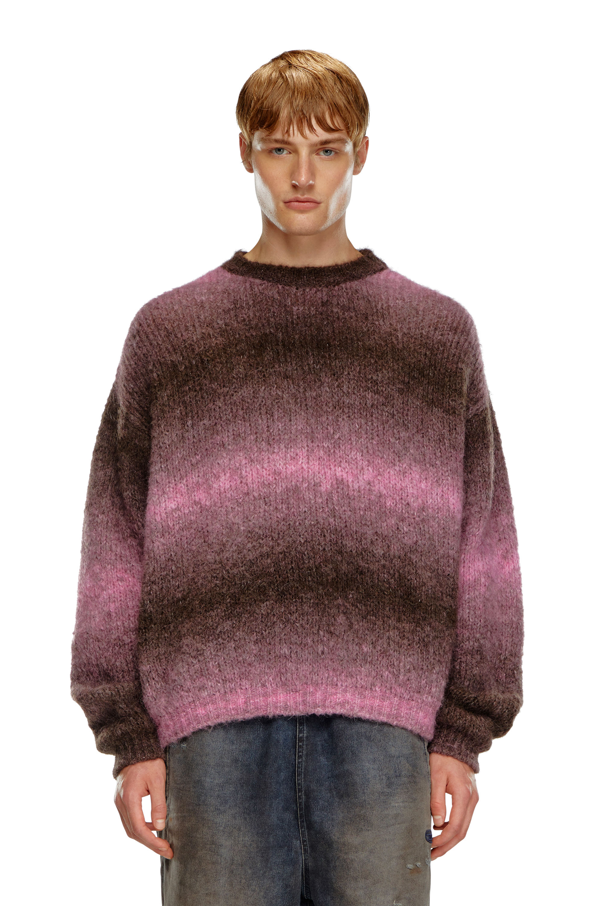 Diesel - K-RASTA, Man's Dégradé jumper in alpaca blend in Violet - 1