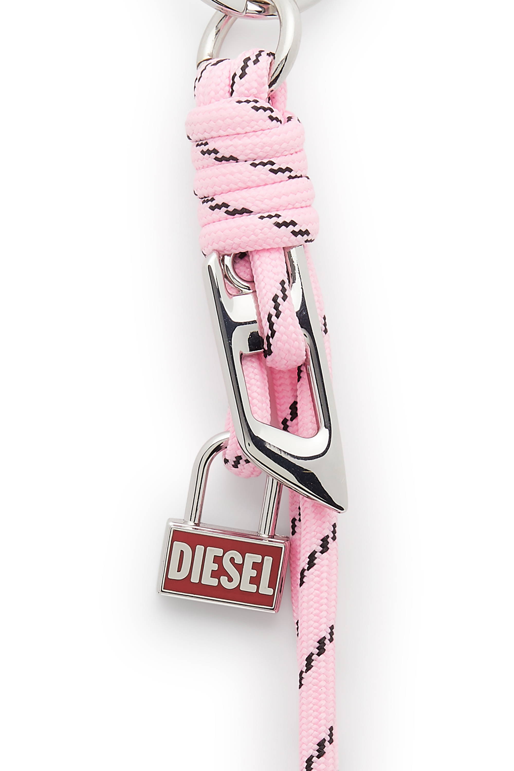 Diesel - ROPE II, Unisex's Metal and rope charm with Diesel pendant in Pink - 3