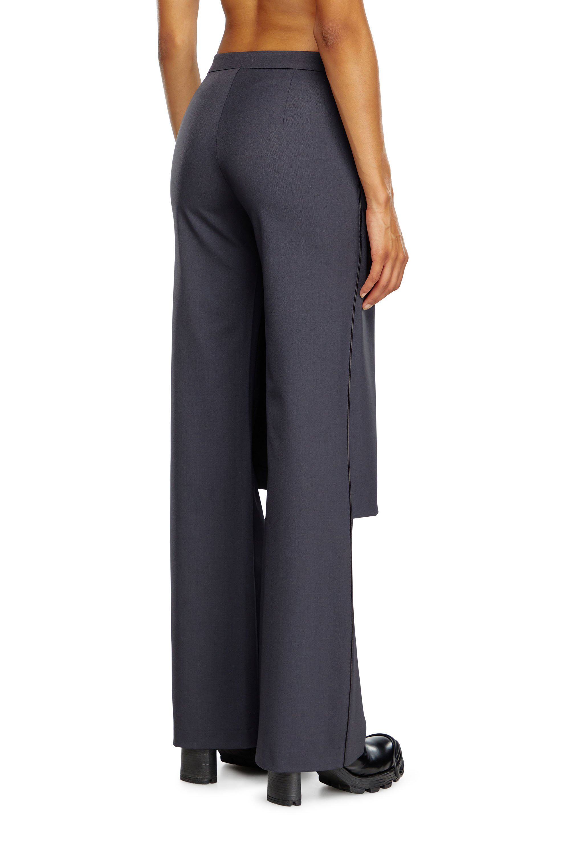 Diesel - P-EARL, Woman Hybrid skirt-pants in wool blend in Grey - Image 4