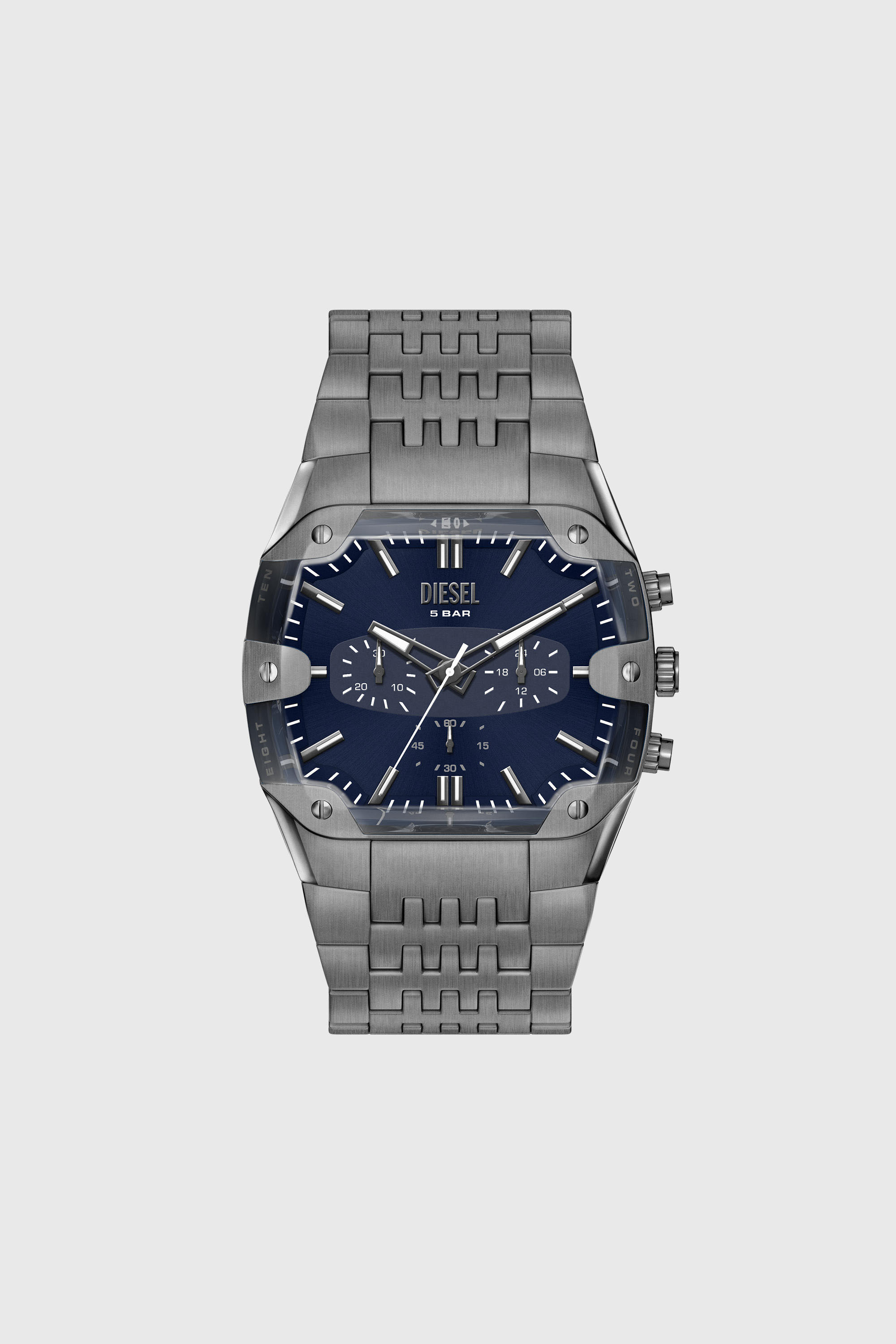 Diesel - DZ4717 WATCH, Man's Spiked Cushion gunmetal stainless steel watch in Dark grey - 1