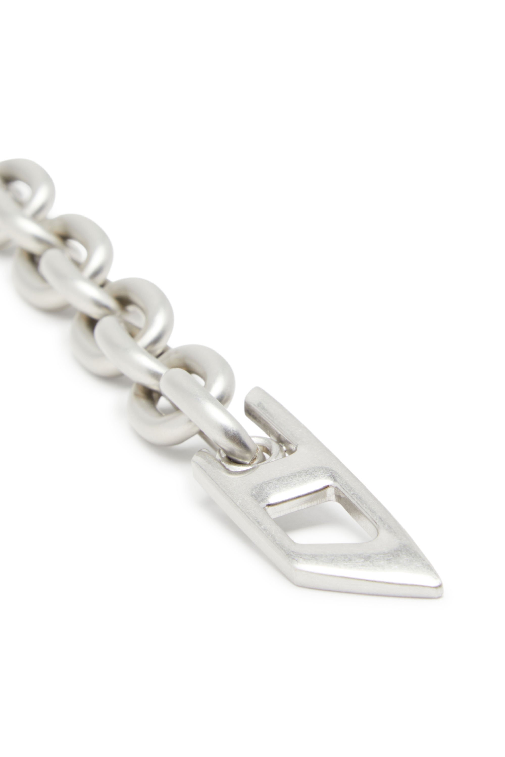 Diesel - B-CHARM CHAIN, Woman Chain belt with crystal logo charm in Silver - Image 3