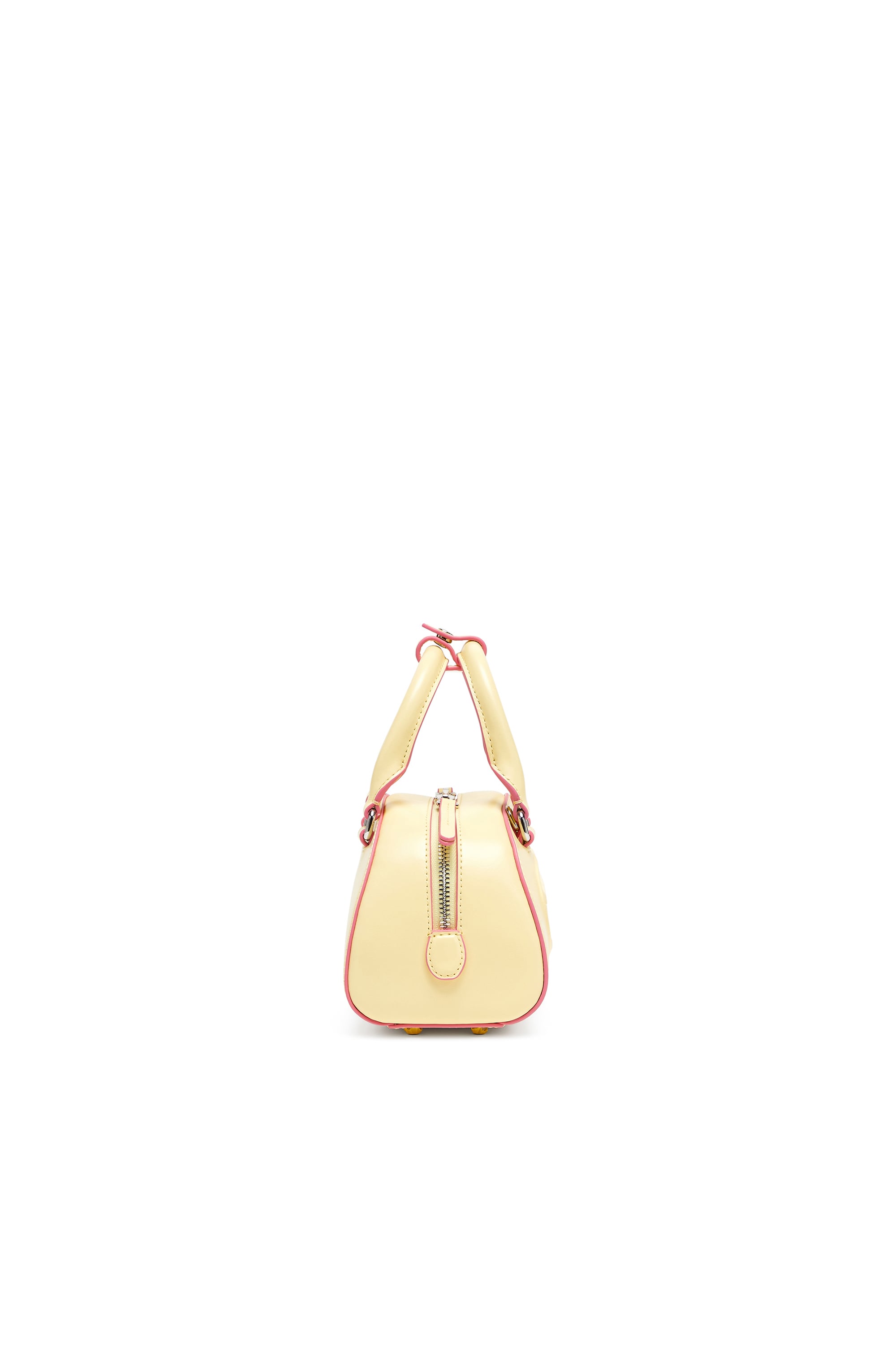 Diesel - 1DR DOME CROSSBODY, Woman's 1DR Dome-Leather mini bowling bag in Yellow - 4