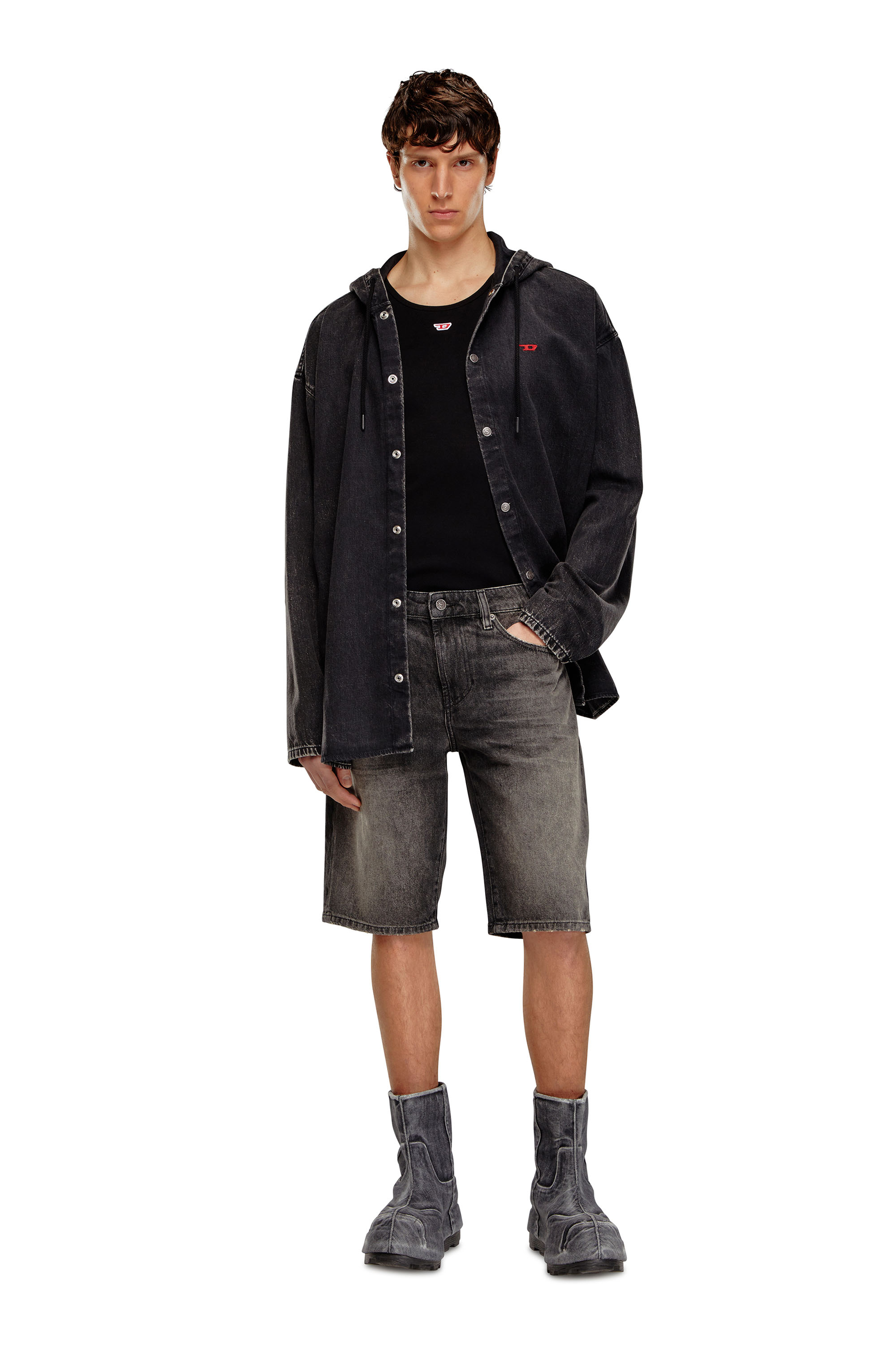 Diesel - SLIM-SHORT, Man Slim denim shorts in Black - Image 2