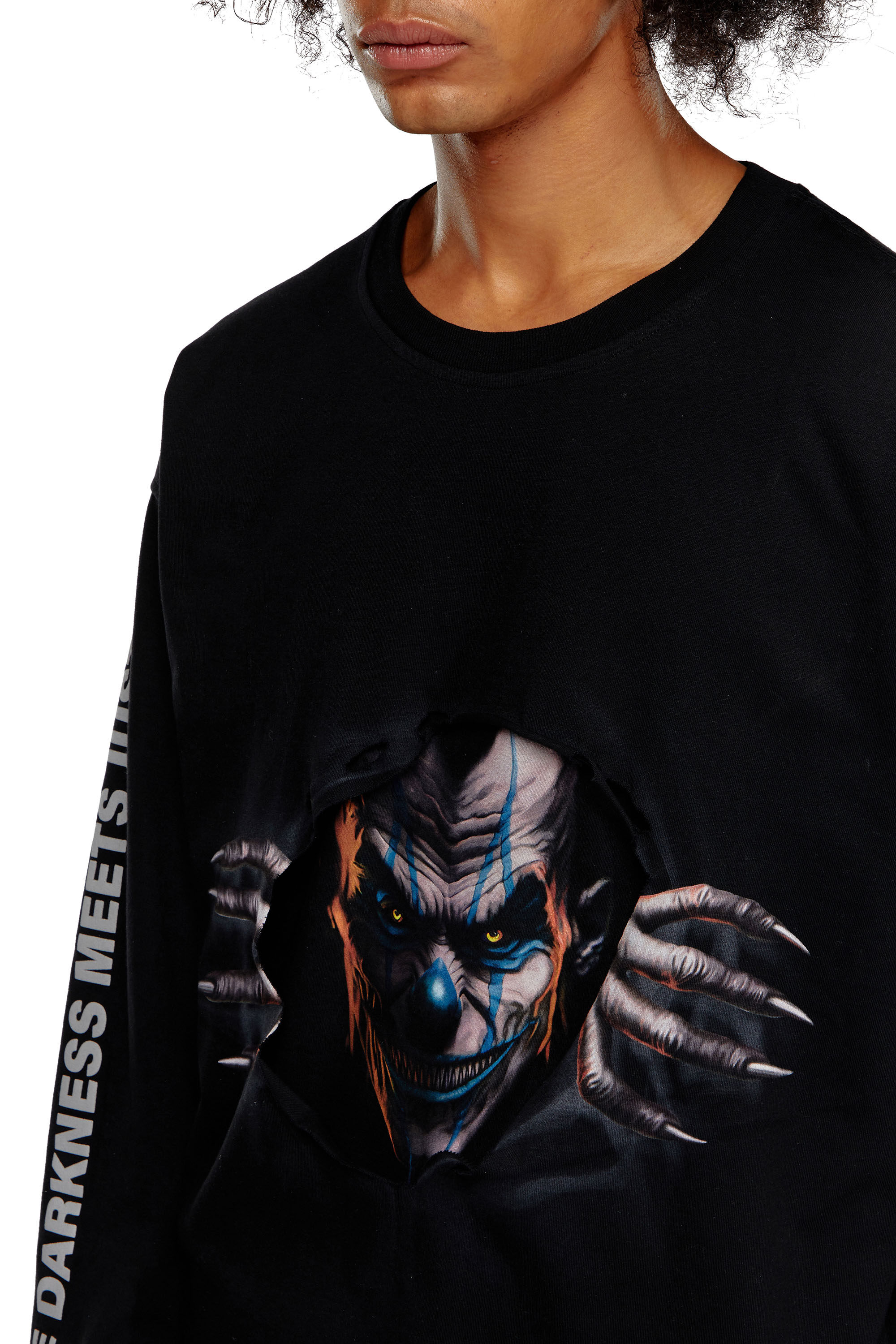 Diesel - T-BOXT-LS-P1, Man Long-sleeve T-shirt with poster print in Black - Image 3