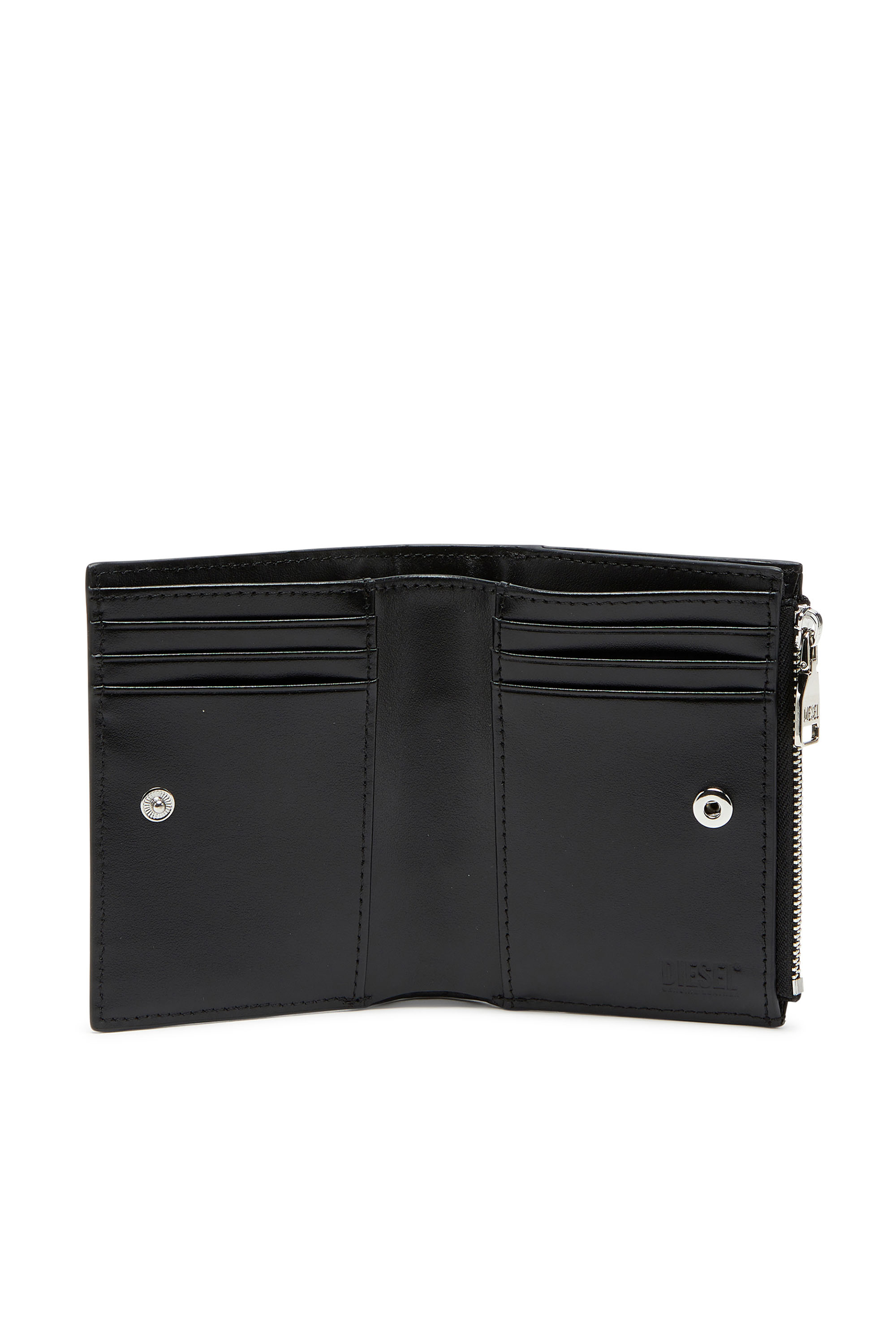 Diesel - PLAY BI-FOLD ZIP II, Woman Small wallet in glossy leather in Black - Image 3