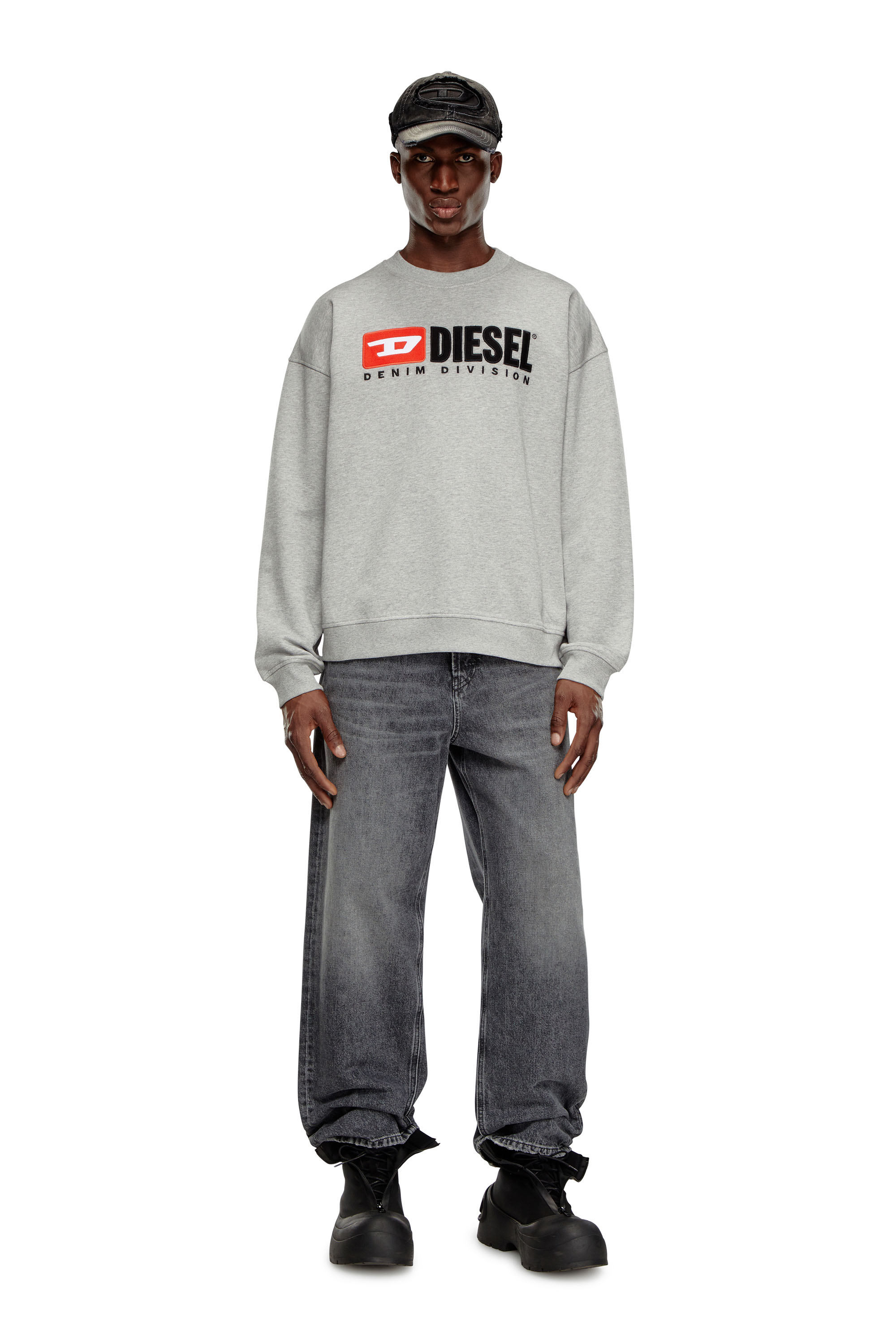 Diesel - S-BOXT-DIV, Man Sweatshirt with Denim Division logo in Grey - Image 2