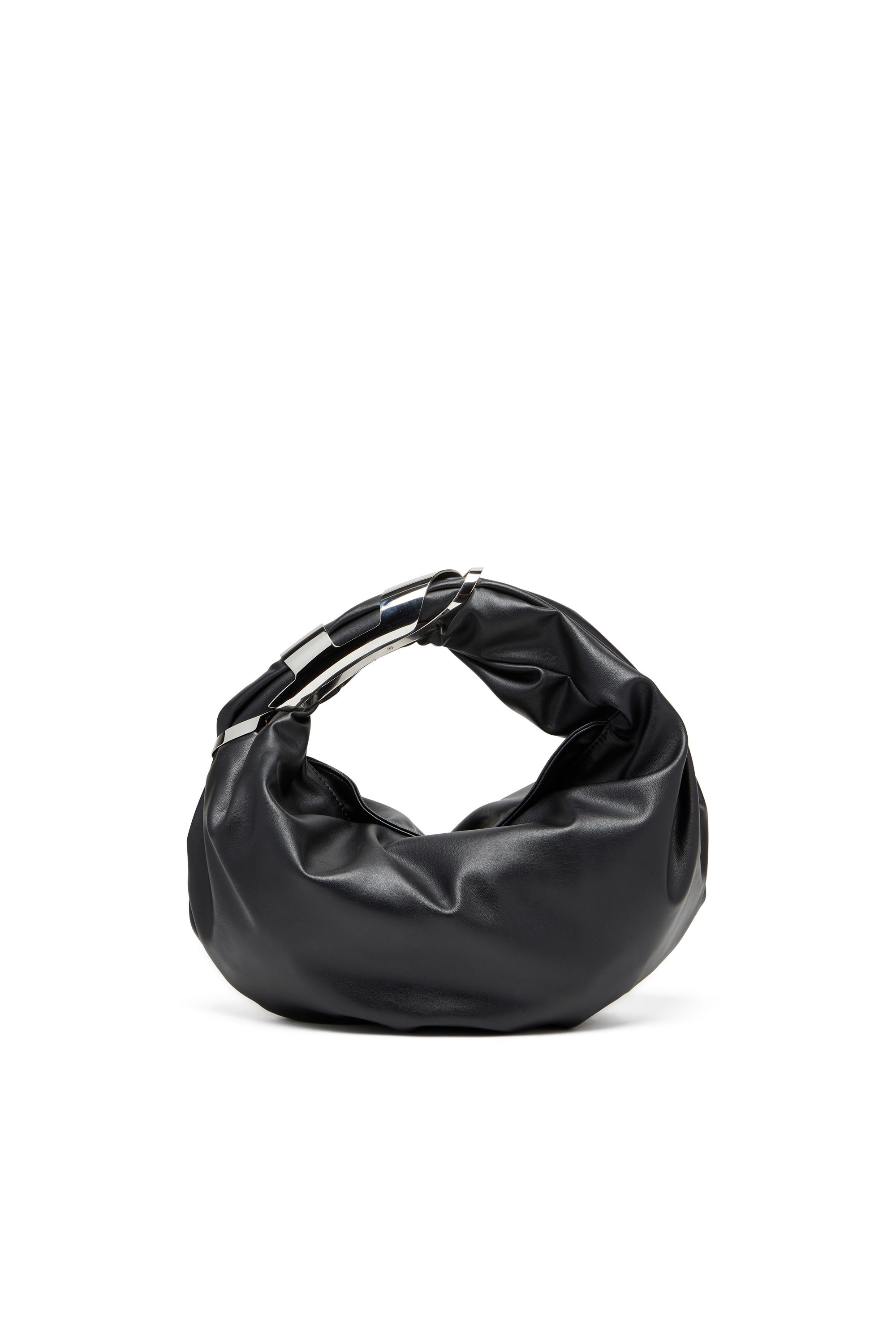 Diesel - GRAB-D HOBO S, Woman Grab-D S-Hobo bag with Oval D handle in Black - Image 1