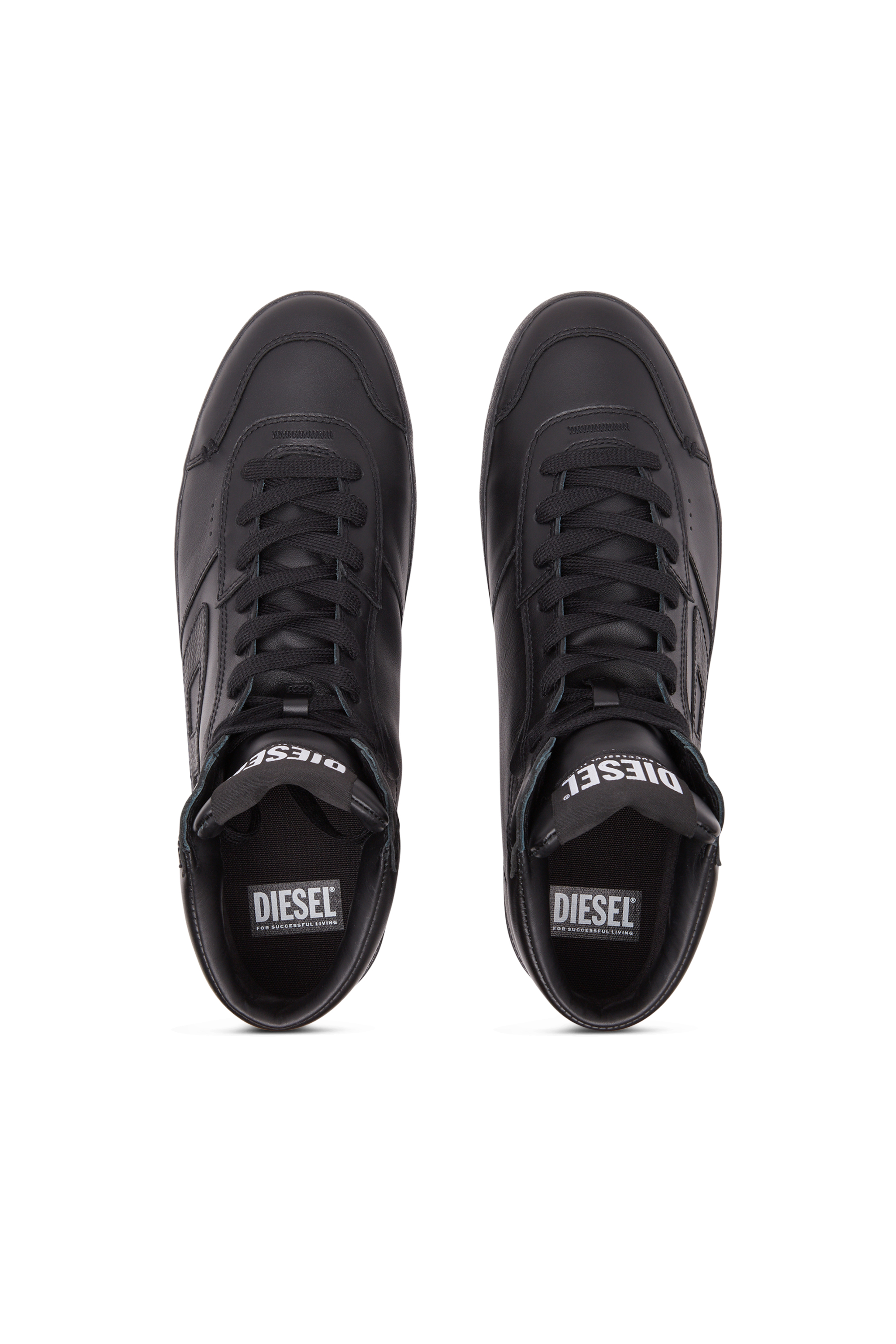 Diesel - S-LEROJI MID, Man S-Leroji Mid-Leather high-top sneakers in Black - Image 5