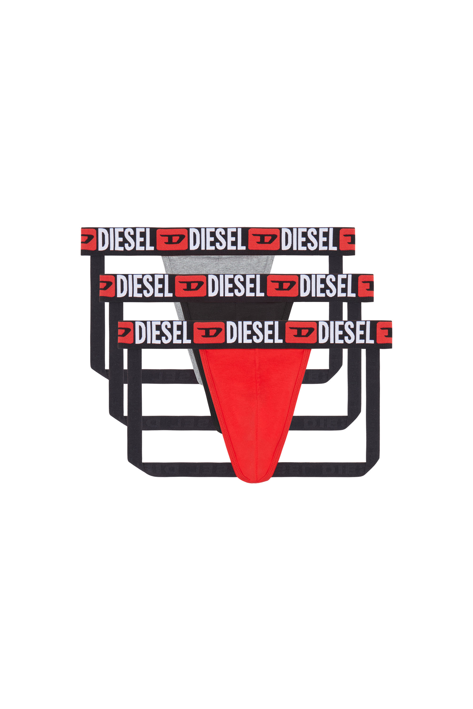 Diesel - UMBR-JOCKYTHREEPACK, Man Three-pack jockstraps with logo waists in Multicolor - Image 1