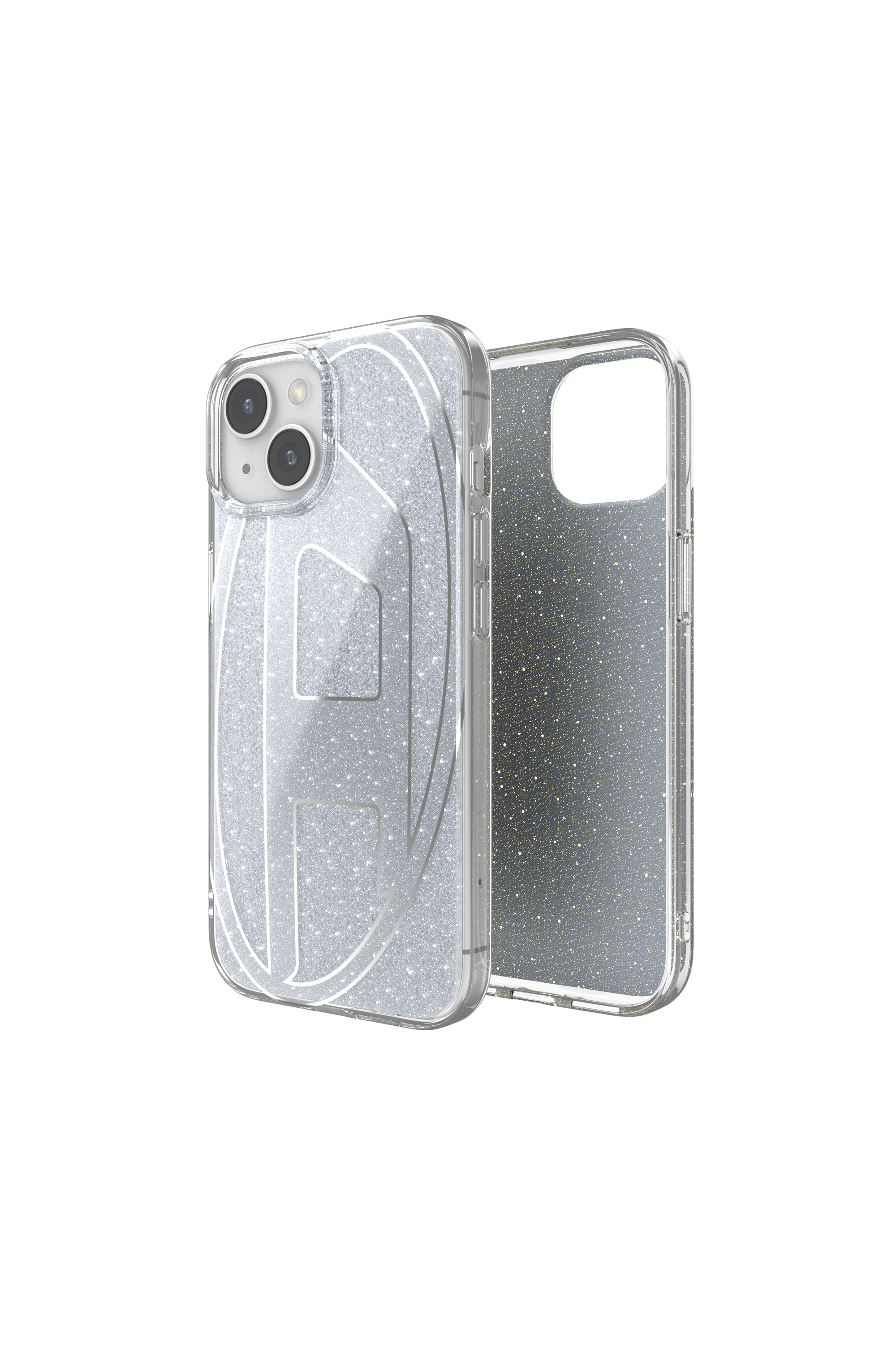 Diesel - 60031 AOP CASE, Unisex Glitter Case for iP 15 in Silver - Image 1